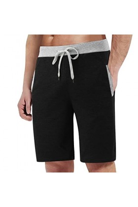 Gefomuofe Short de bain pour homme - Séchage rapide - Avec cordon de serrage réglable - Short de plage - Short de bain avec d