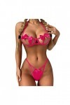 Lingerie sexy pour femme - Lingerie ouverte - Body ouvert - Tenue sexy - Ensemble de lingerie push up - Lingerie érotique - S