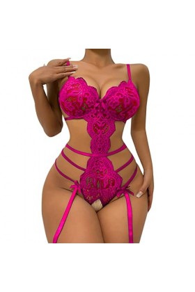 Lingerie sexy en dentelle - Nuisette - Lingerie sexy - Lingerie en peluche - Col en V profond - Chemise de nuit - Nuisette - 