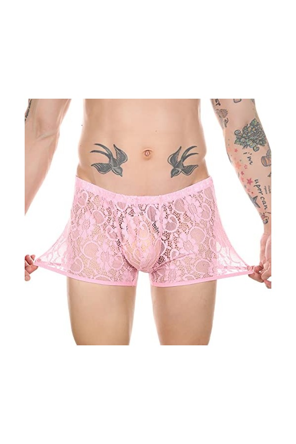 String en Dentelle pour Hommes Culotte de Sexe Culotte en T Transparente pour Hommes sous-vêtements Slips De Faible Hauteur p