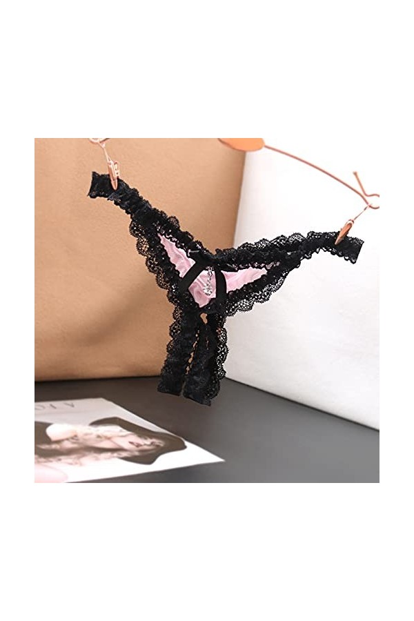 UOWEG Culotte Sexy Dentelle Ouvert Entrejambe Basse sous-Vêtements Femme Culotte Culotte Taille Intime Lingère Portes Couliss
