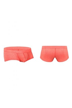 LOIJMK Sous-vêtement uni pour homme en coton, confortable, taille basse, sous-vêtements en microfibre pour homme, Orange, M