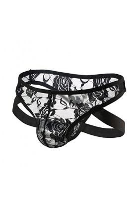 Générique String Respirant en Dentelle pour Hommes Double Ding Briefs Taille Basse Sexy sous-vêtements Sexy Dessous Sexy Homm