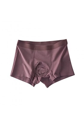 CreoQIJI Sous-vêtements pour homme, boxer, doux, respirant, en viscose avec poche ouverte, café, XXL