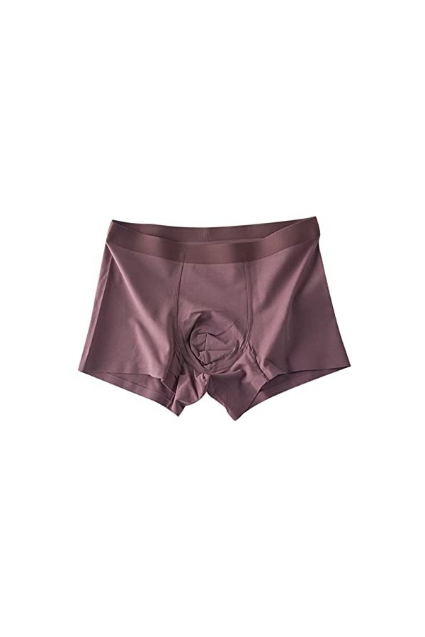 CreoQIJI Sous-vêtements pour homme, boxer, doux, respirant, en viscose avec poche ouverte, café, XXL