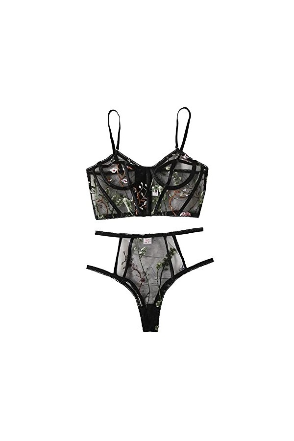 Ensemble Soutien Gorge et String Femme Sexy Vêtements De Nuit Erotique sous-Vetements 2 Pièce Lingerie Sexy Ensemble Dentelle