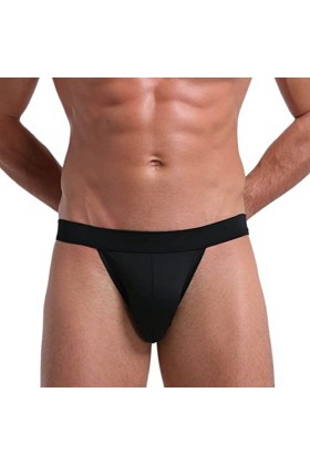 CreoQIJI Boxer Homme Drôle Mens Hip Lifting Sexy Pure Color Cooler et Drôle Tanga Homme, Noir , M