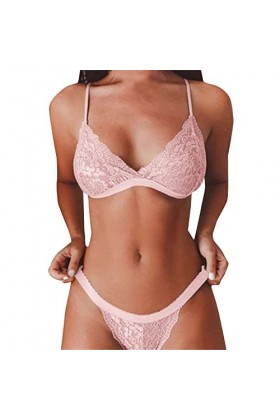 Ensemble Lingerie Femme 2 Pieces Sexy Push-Up De Dentelle sous-Vêtements De Seduction Dentelle Soutien-Gorge Body Et Culotte 