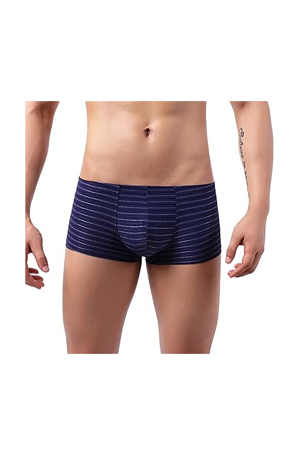 String Homme Sexy Hot Dentelle Slips Boxer Taille Boxer Sous-vêtements bas rayures pour hommes reliefs mode couleur tendance 