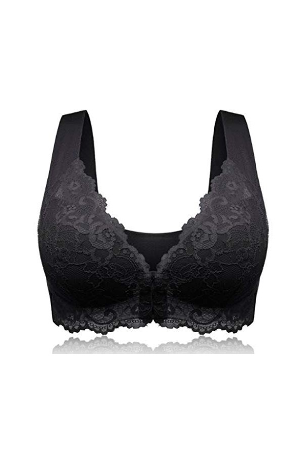TDEOK Ensemble de sous-vêtements sexy pour femme - Extra élastique et respirant - Soutien-gorge en dentelle, Noir , 9XL