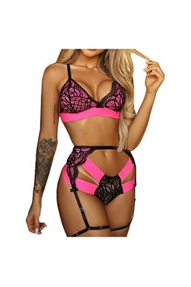 Lingerie Sexy Ensemble Femme Erotique Vêtements De Nuit Sexy Ensemble Soutien Gorge et String 2 Pièce sous-Vetements Dentelle