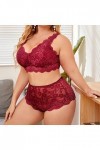 Ensemble de Lingerie Grande Taille pour Femme Sexy Halter Choker Soutien-Gorge à Bretelles et Culotte 2 pièces Ensemble de so