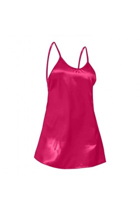 Jupe pour femme - Lingerie sexy - En satin - Pour femme, Rose, L