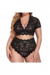 Ensemble de Lingerie Grande Taille pour Femme Sexy Halter Choker Soutien-Gorge à Bretelles et Culotte 2 pièces Ensemble de so
