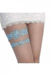 Lot de 2 jarretelles en dentelle bleue pour femme