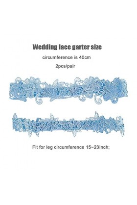 Lot de 2 jarretelles en dentelle bleue pour femme