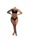 Générique Déguisement Sexy Adulte Womens Handmade Diamond Sparkling Lingerie Single Sleeve Leg Jumpsuit Mesh Body Montant B