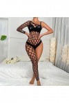 Générique Déguisement Sexy Adulte Womens Handmade Diamond Sparkling Lingerie Single Sleeve Leg Jumpsuit Mesh Body Montant B