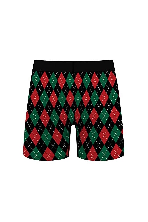 Homme Taille Moyenne Respirant Homme Imprimé Lettres de Noël Slim Stretch Sous-vêtements Bio Homme, rouge, M