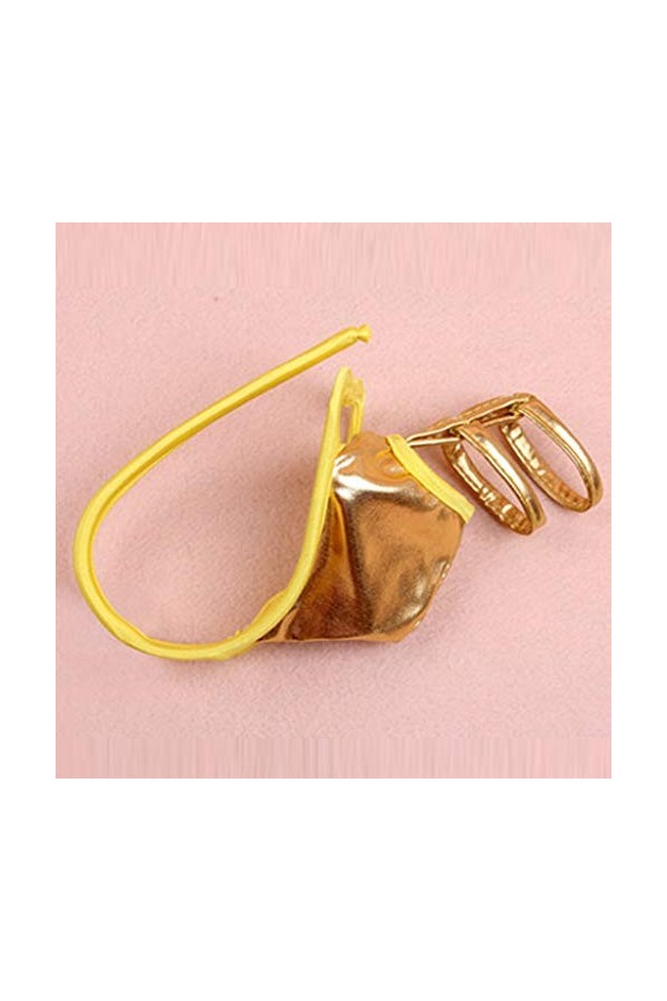 Lingerie Entrejambe sous-vêtements G-Strings pour Hommes Traceless Briefs Sexy Cuir Lingerie Sexy Yellow, One Size 