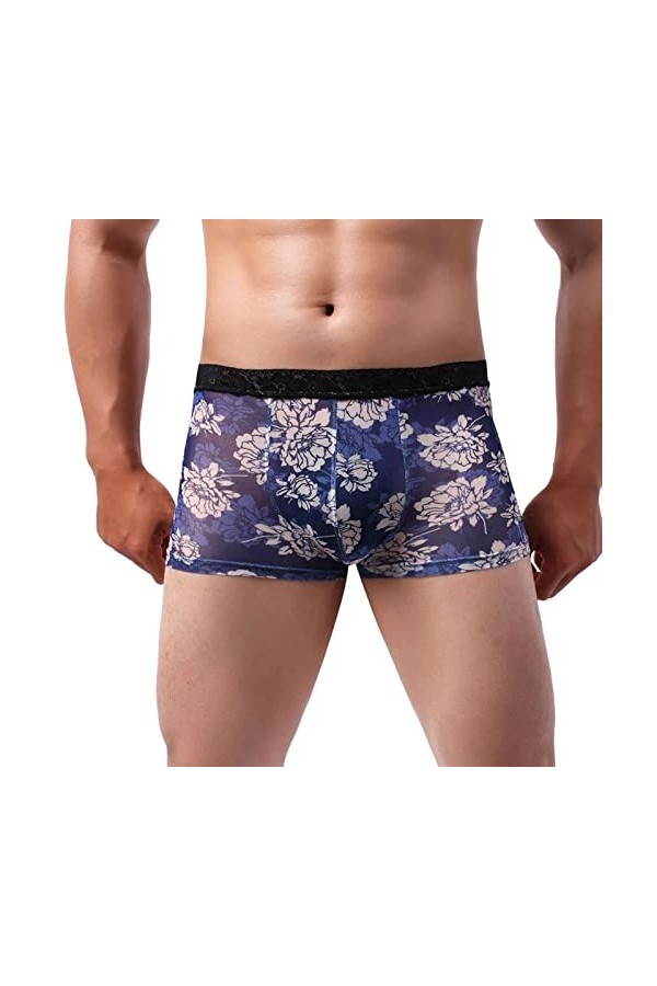 Générique Boxer Homme Maillot de Bain Sexy Briefs Thong Boxer en Dentelle tricotée Sexy Taille Basse Respirante pour Hommes d