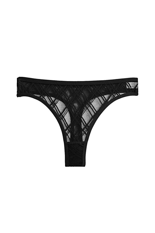 UOWEG Hollow Crochet pour Les Femmes Culotte Dentelle Out Lace-up Tenue Sexy Coquine Hot Latex Black, XL 