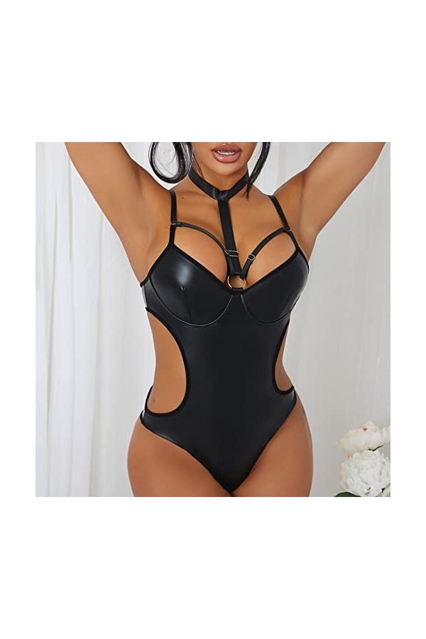 Lingerie Femme Sexy Ensemble Homme Sexy Hot y.2k Mode Femmes Sexy en Cuir Verni vêtements de Nuit Lingerie Tentation sous-vêt