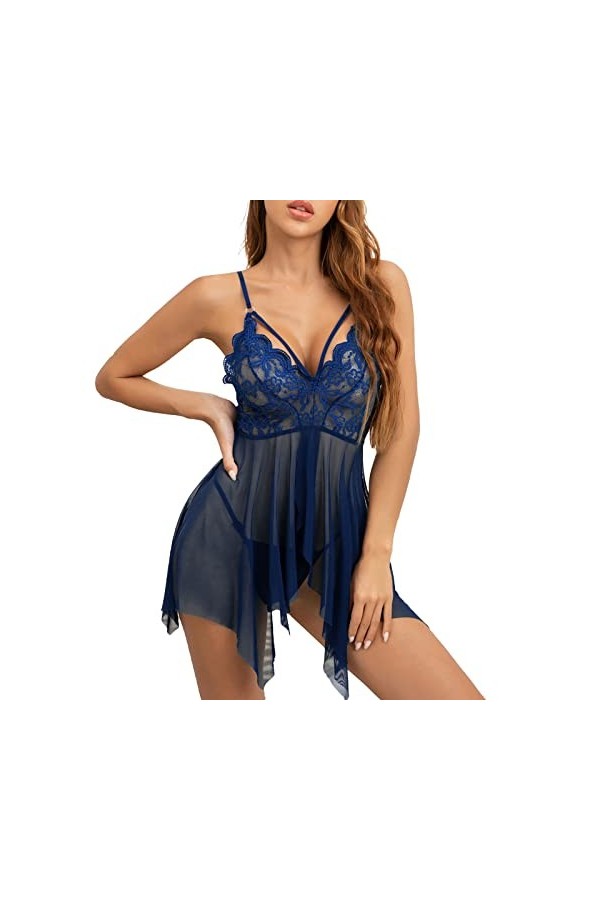 Générique Lingerie Nuisette Femme Sexy Nuisette Mini Robe Sissy Érotique Teddy sous Vêtements Ouverte Clubwear Valentin Harna