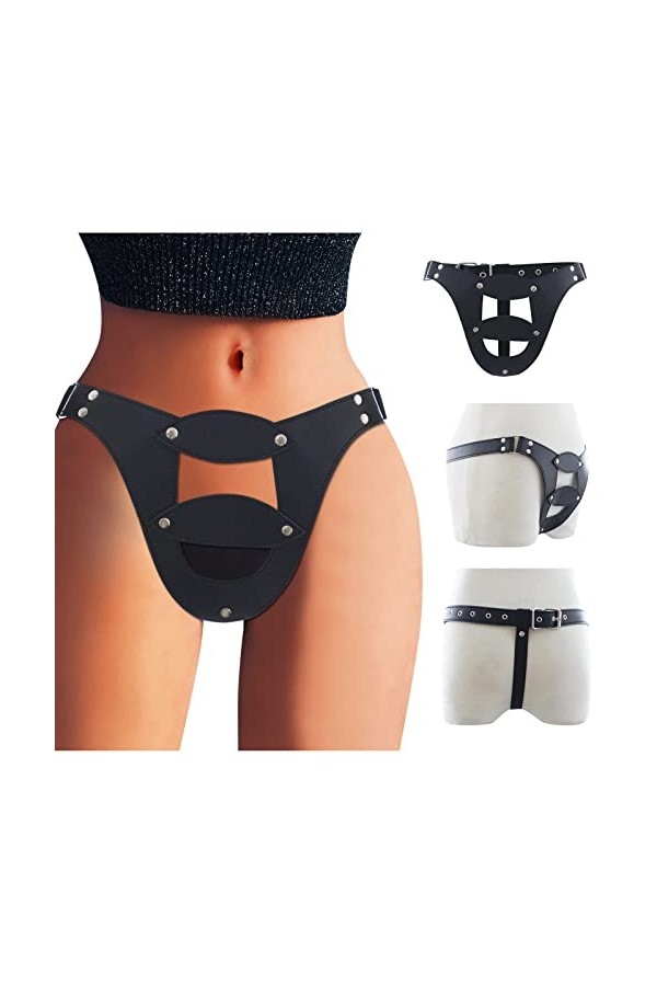liaddkv Culotte Sexy Femme Sexy Strap Super Sous-vêtement Lingerie Vache Lingerie, Noir , taille unique