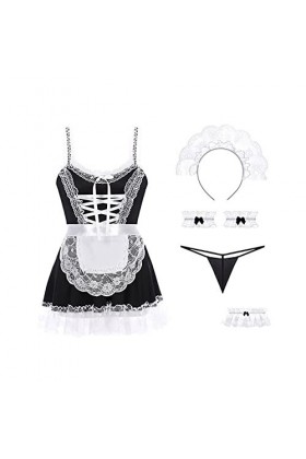 liaddkv Lolita Tenues sexy décolière pour femme - Lingerie étudiante - Jupe plissée - Robe de cosplay - Robe dHalloween - C