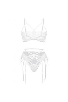 liaddkv Lingerie sexy en dentelle pour femme, Blanc., S
