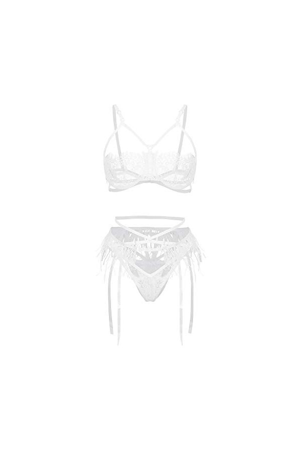liaddkv Lingerie sexy en dentelle pour femme, Blanc., S