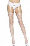 Leg Avenue Bas Filet Moyen Sans Jarretière Blanc Taille Unique