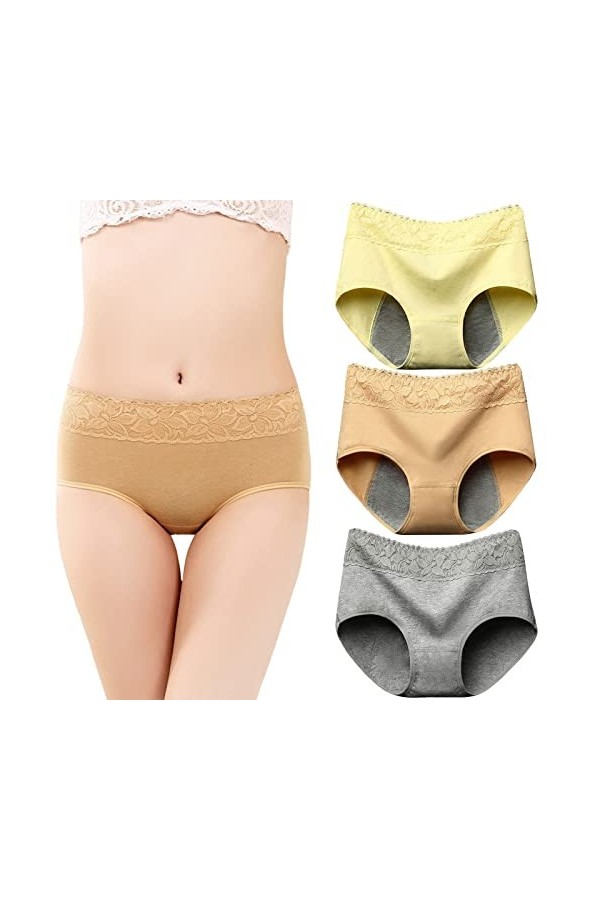 Culottes Menstruelles Ultra Absorbante Coton Culottes Douce Ultra Minces Shorties Sexy Tangas Pur Coton sans Couture sous-Vêt
