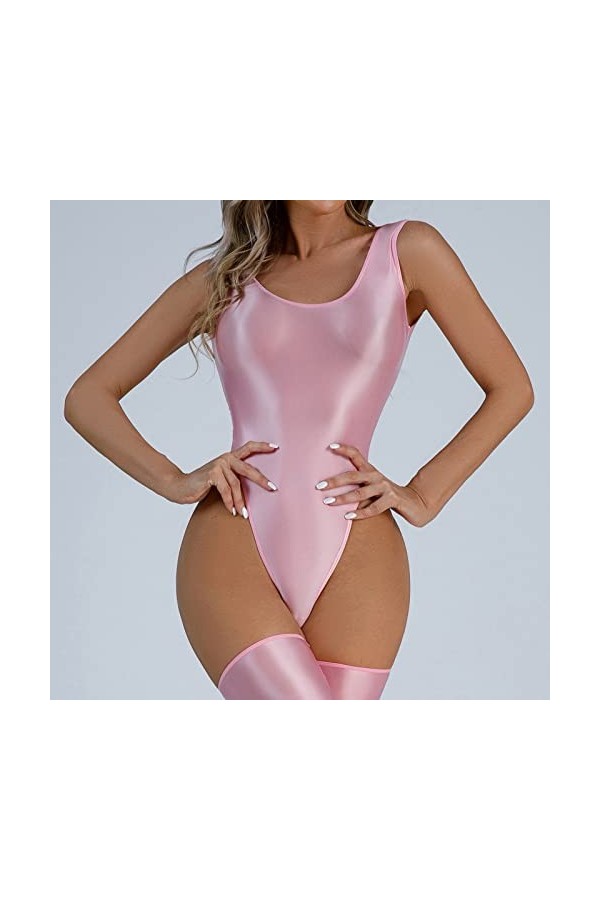 2023 New y29k Style Lingerie Lingerie Sexy Transparente en T Entrejambe pour Femme Long Lingerie Robe Pink, M 