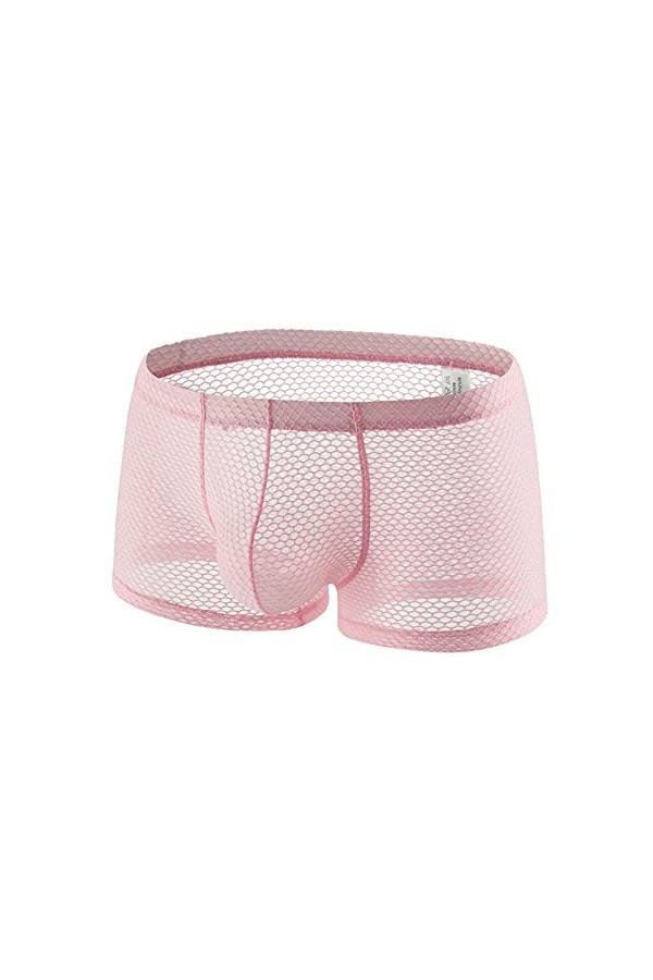 WhOpro Lingerie pour enseignante Sous-vêtements pour homme Boxer en maille Sous-vêtement extrêmement sexy, Rose, XL