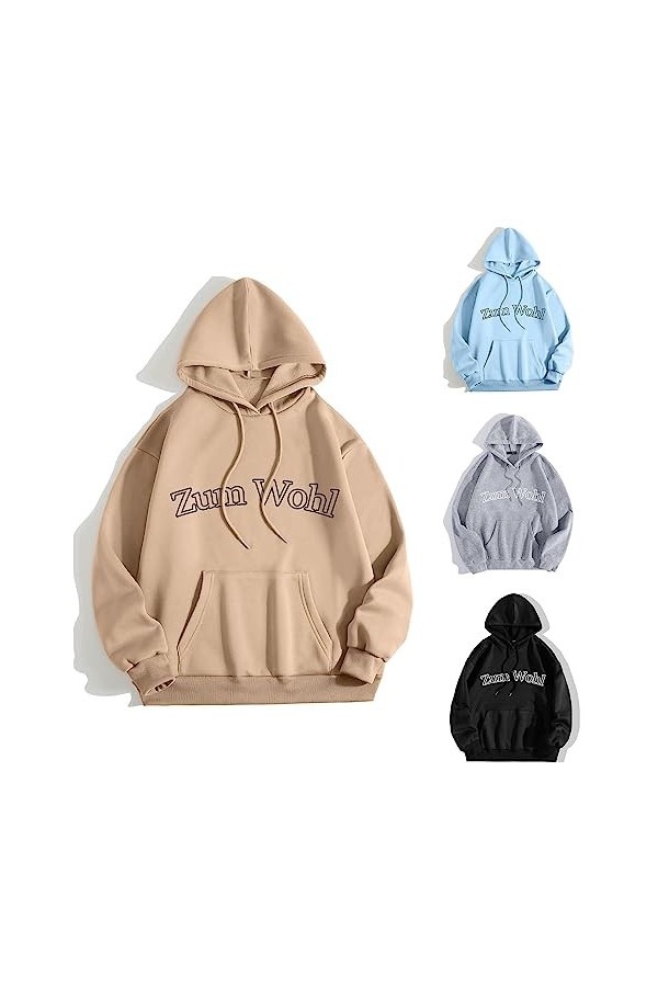 Mymyguoe Sweat à capuche pour homme - Automne - Sport - Loisirs - Couleur contrastée - Style vintage rétro classique - Style 