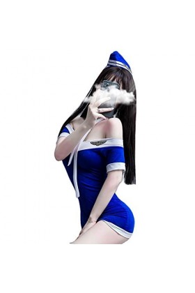 Xinmiao Combinaison sexy pour femme - Bleu - Taille Unique