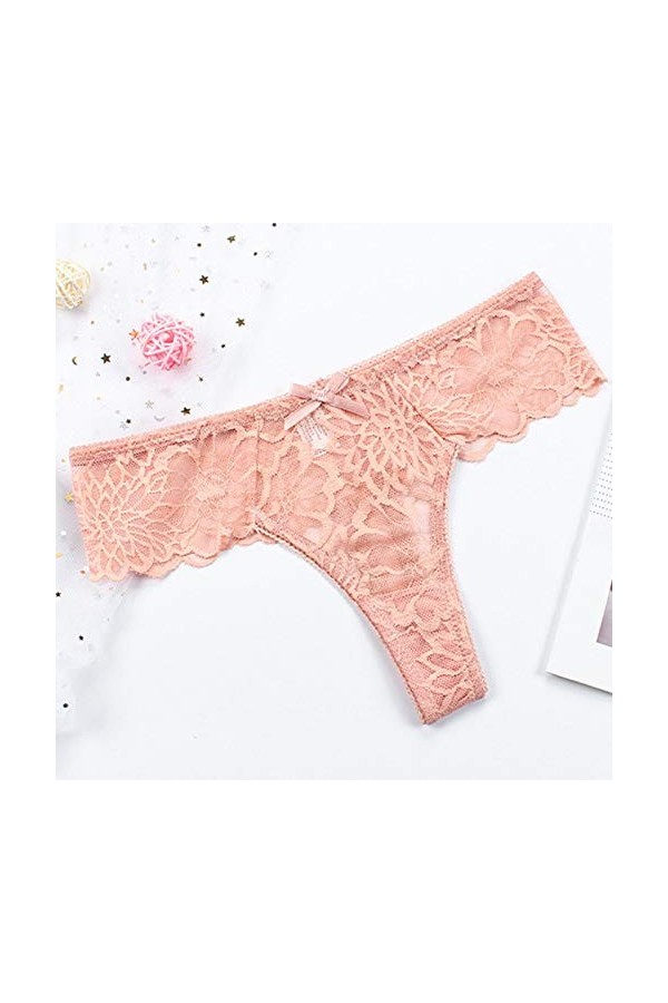 UOWEG Femmes Sexy Dentelle See-Through Respirant Strings Culottes Culottes Lingerie sous-Vêtements Nylon Femmes Lingerie Pin