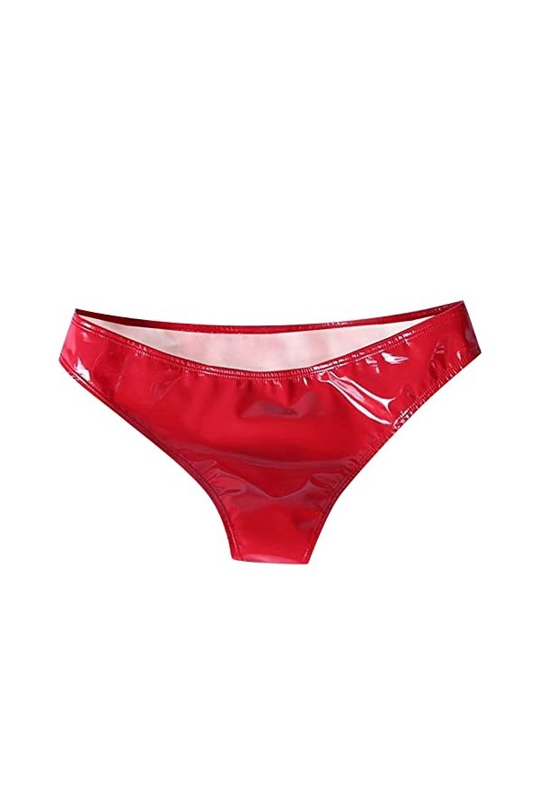 Femmes Sexy Open Bright Small Wrapped Hip Bright Paint Appeal Lingerie Lingerie Femme Sexy Latex, rouge, XXXL