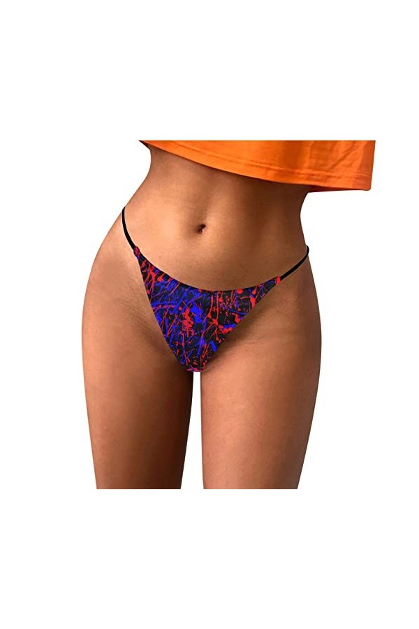 UOWEG pour Femme Confort Taille Basse Soft T Back G String Culotte Lingerie Pyjama Black, L 