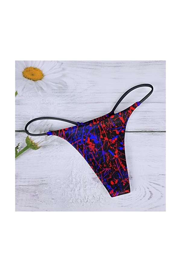 UOWEG pour Femme Confort Taille Basse Soft T Back G String Culotte Lingerie Pyjama Black, M 