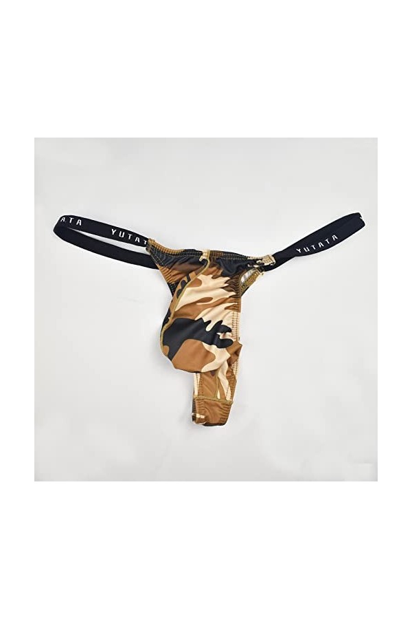 Calecon Homme Long Hommes imprimé Respirant Camouflage Taille Basse Sexy String tricoté Slips Boxers Homme Coton