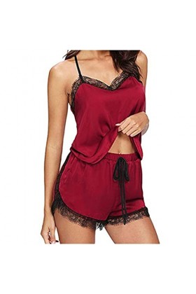 Lingerie sexy pour femme - Pour sexe - Tenue sexy - Ensemble de lingerie push-up - Costume cosplay - Dentelle rouge - Sous-vê