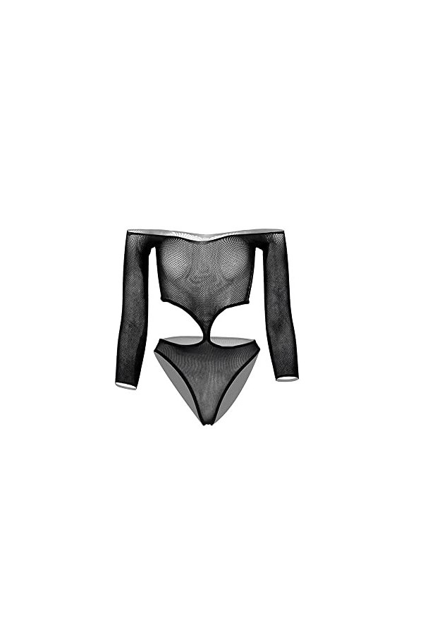 Générique Femmes Lingerie Manches Longues Body Sexy Mesh Teddy sous-Vêtements Tenue Sexy Ouverte