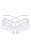 Sous-vêtements en dentelle ouverte pour femme - Lingerie transparente avec nœud à lentrejambe - Lingerie sexy baggy de nuit 