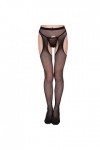 Lingerie sexy en dentelle ouverte pour femme - Collants transparents - Lingerie sexy, Noir , taille unique