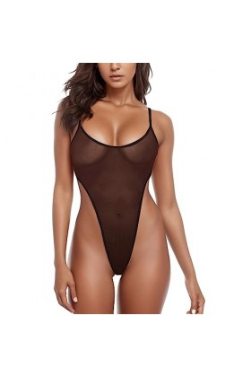 Fulidngzg Body pour femme à manches longues ouvert entrejambe ouvert Lingerie Body Curvy Élégant Sous-vêtements Babydoll File