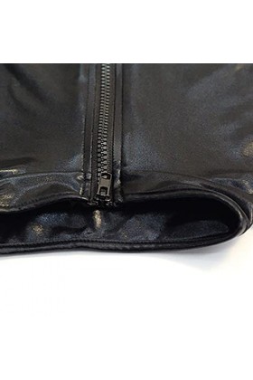 LIBELLEFLY Body sexy en maille noire à manches longues avec fermeture éclair sur le devant pour femme, Noir , XXX-Large