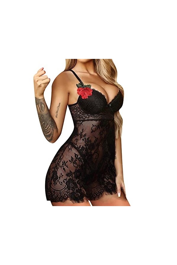 Lingerie Femme Sexy Ensemble Homme Sexy Hot y*2*k Femmes Mode Sexy Dentelle Maille Lingerie avec Culotte Ensemble Robe de sou